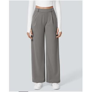 Halara High Waisted Side Pocket Straight Leg Work Pants Gray Size XL/P